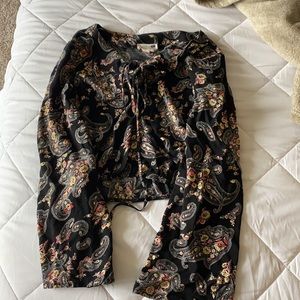 Flowy paisley crop top